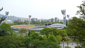 Vista general del recinto deportivo del Velódromo Olímpico de Seúl