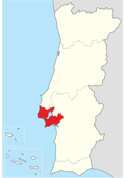 Mapa del Área metropolitana de Lisboa