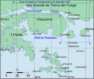 Mapa del área del Laudo Arbitral de 1977