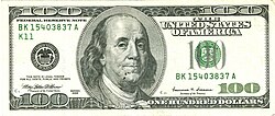 Billetes modernos de dólar de cara grande