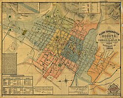 Plano histórico de Bogotá en 1894