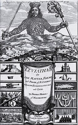 Frontispicio del Leviatán de Thomas Hobbes