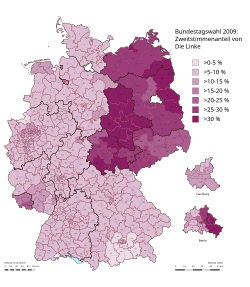 Mapa de resultados electorales de 2009