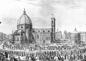 La catedral de Santa Maria Del Fiore de Florencia, grabado de Zocchi