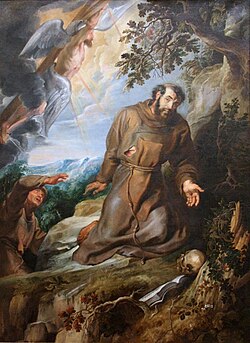 San Francisco recibiendo los estigmas de Rubens