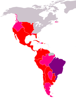 Mapa del conjunto de territorios americanos que formaron parte del Imperio español.