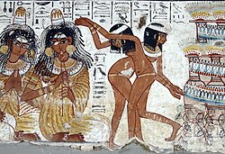 Ejemplo de arte del antiguo Egipto datado en el año 1400 a. C.