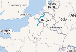 Mapa del río Escalda