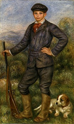 Pintura Jean Renoir en chasseur obra de su padre Auguste Renoir