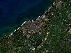 Vista aérea urbana de Casablanca