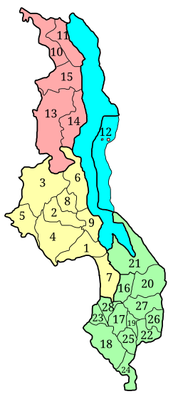 División territorial de Malaui