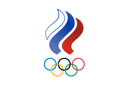 Bandera oficial de ROC utilizada en los eventos olímpicos bajo condiciones de neutralidad