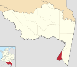 Mapa de ubicación de Puerto Nariño en el Amazonas