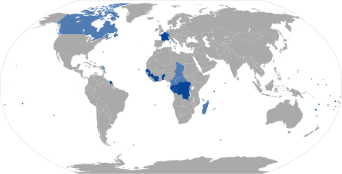 Países con el francés como idioma oficial o cooficial.