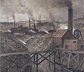 Representación artística del paisaje industrial del Borinage