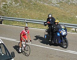 David Moncoutié en el Puerto de la Bonaigua durante la Vuelta a España
