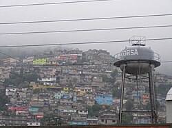 Zona de asentamiento irregular en Tlalnepantla de Baz, México.