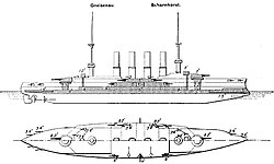 Esquema técnico de la clase Scharnhorst