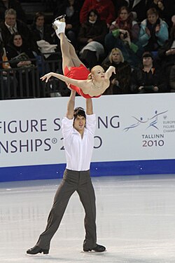 Elevación sin rotación en competiciones de patinaje.