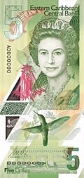 Billetes y monedas del dólar del Caribe Oriental