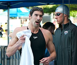 Michael Phelps compitiendo en Santa Clara en el año 2009