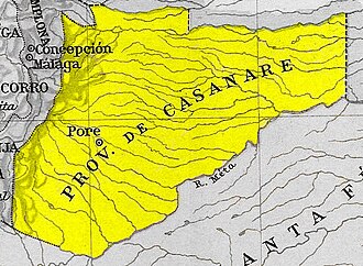 Mapa histórico de la provincia de Casanare