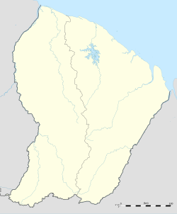 Mapa de localización detallada de Cayena en el territorio de la Guayana Francesa