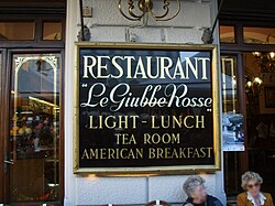 Cartel conmemorativo del café Le Giubbe Rosse