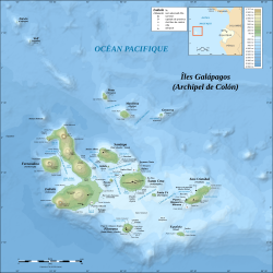 Mapa cartográfico de las islas Galápagos