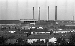 Vista de la gran fábrica de automóviles de la compañía alemana Volkswagen en Wolfsburgo, Alemania Occidental, en agosto de 1973.
