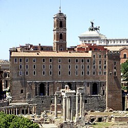 El Tabularium visto desde el Foro Romano
