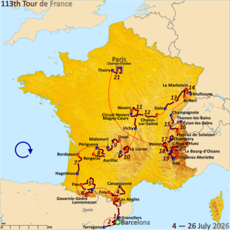Gráfico de las clasificaciones del Tour de Francia 2026