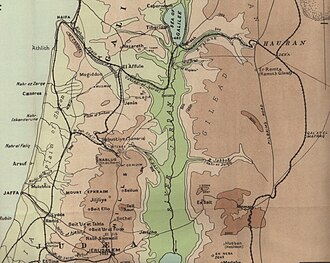 Mapa táctico o representación histórica de la zona de operaciones de la Batalla de Megido