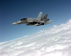 Cazas F-18 desplegados durante el conflicto