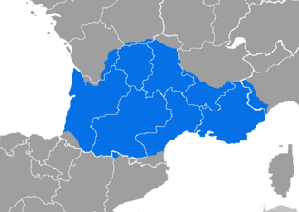 Mapa de distribución del idioma occitano