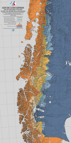 Mapa de los cambios territoriales tras el Laudo de 1902