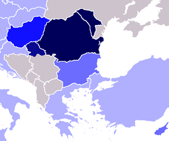 Representación cartográfica del conocimiento del rumano en el centro-sur de Europa