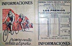 Hoja promocional histórica de la primera edición de la Vuelta a España