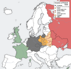 Mapa geopolítico de Europa tras la invasión y partición de Polonia