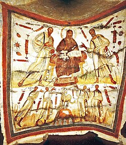 Catacumba con iconografía cristiana antigua