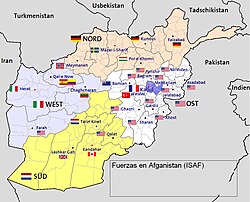 Patrulla de fuerzas aliadas de la ISAF en territorio afgano