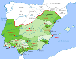 Mapa de los reinos Taifas