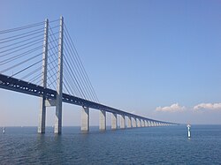Puente de Øresund que conecta Dinamarca y Suecia