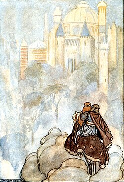 Ilustración que representa el otro mundo en la mitología celta por Stephen Reid