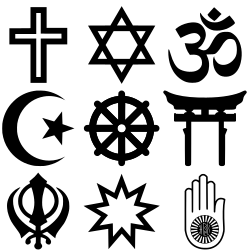 Representación de símbolos religiosos