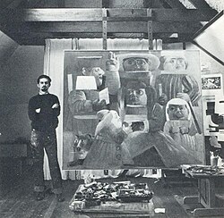 Fernando Botero junto a su obra