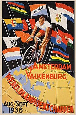 Cartel anunciador oficial del Campeonato Mundial de Ciclismo de 1938