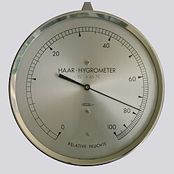 Higrómetro analógico.