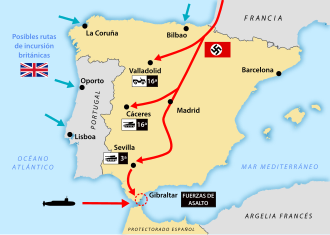 Despliegue de tropas previsto por el Alto Mando Alemán en la península ibérica (Operación Félix)