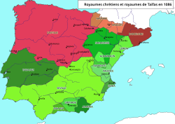 Mapa de la península ibérica en 1086